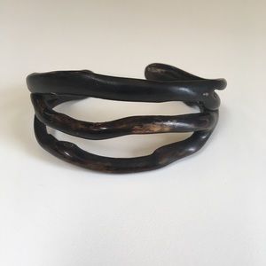 Vintage Black Coral Bracelet Cuff